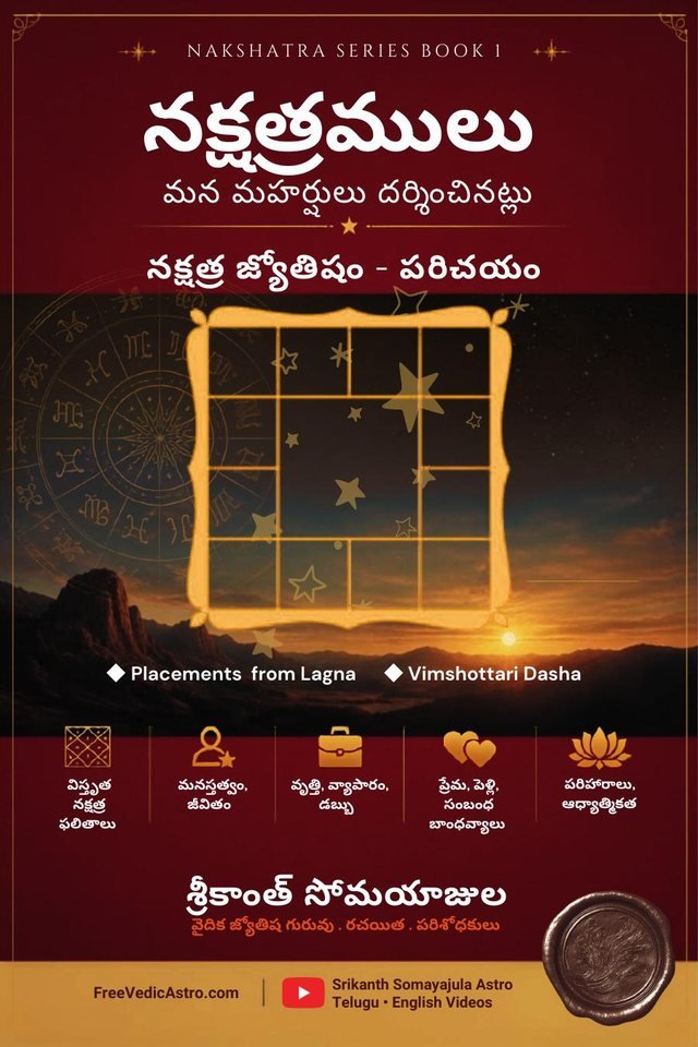 Cover of Nakshatras: As Envisaged by the Sages, Book 1 introduction, Telugu edition